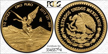2013-Mo 1/2 oz Libertad Gold PR69DCAM