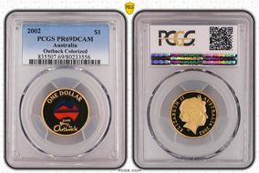 2002 $1 Year of the Outback Colorized PR69DCAM