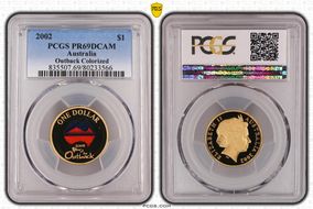 2002 $1 Year of the Outback Colorized PR69DCAM