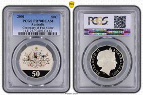 2001 50C Centenary of Federation Colorized PR70DCAM