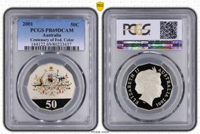 2001 50C Centenary of Federation Colorized PR69DCAM