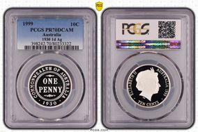 1999 10C 1930 1d Ag PR70DCAM