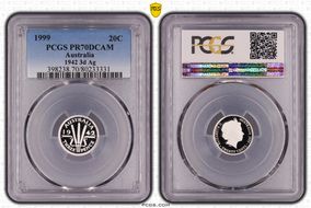 1999 20C 1942 3d Ag PR70DCAM