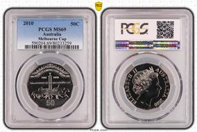 2010 50C Melbourne Cup 1861-2010 Finish Pole MS69