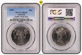 1994 50C Family Wide Date MS69