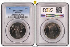 1994 50C Family Wide Date MS69