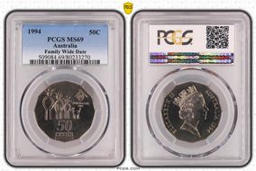 1994 50C Family Wide Date MS69