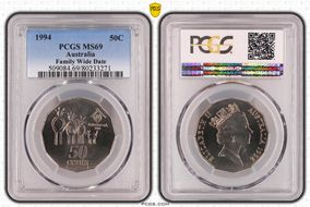 1994 50C Family Wide Date MS69