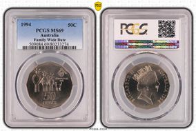 1994 50C Family Wide Date MS69