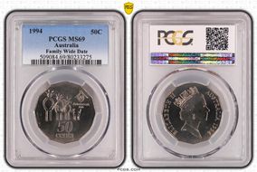 1994 50C Family Wide Date MS69