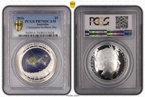 2016 $5 Cassiopeia Northern Sky PR70DCAM