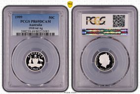 1999 50C 1918 6d Ag PR69DCAM