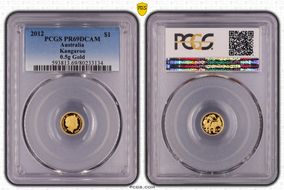 2012 $1 Kangaroo Au 0.5g Gold PR69DCAM