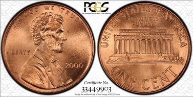 2000 1C "Cheerios" Cent MS66RD