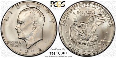 1973-S $1 Silver MS66