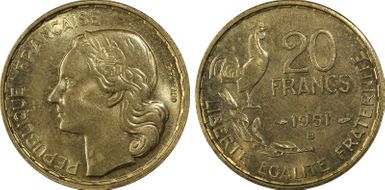 1951-B 20 Fr Gad-865 F-402 MS65