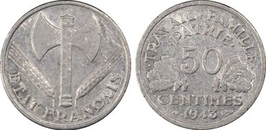 1943 50C Gad-425 Lourde AU58