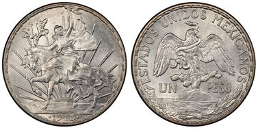 1913/2 Peso Caballito KM-453  Ag MS64