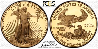 2003-W $50 Gold Eagle PR68DCAM