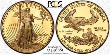 1990-W $50 Gold Eagle PR67DCAM