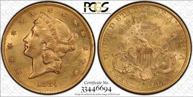 1884-S $20 N1