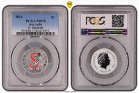 2016 $1 S - Seahorse Ag MS70
