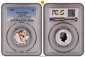 2016 $1 V - Variable Ladybird Ag MS70