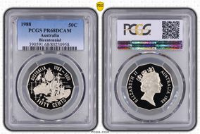 1988 50C Bicentennial PR68DCAM