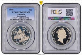 1988 50C Bicentennial PR68DCAM