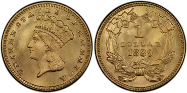 1889 G$1 MS67+
