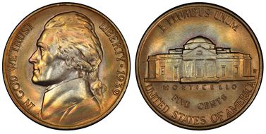 1939-D 5C Reverse of 1938 MS67+ FS