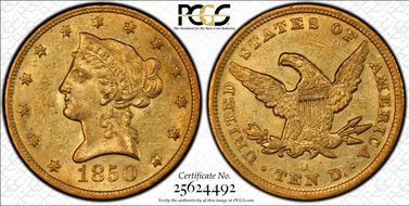 1850-O $10 MS60