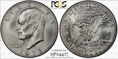 1973-S $1 Silver MS68+