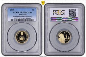 2016 $2 50 Yrs Decimal Currency PR70DCAM