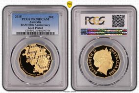 2015 50C RAM 50th Anniversary Gold Plated PR70DCAM