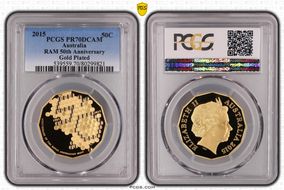 2015 50C RAM 50th Anniversary Gold Plated PR70DCAM