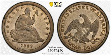 1839 25C No Drapery VF30