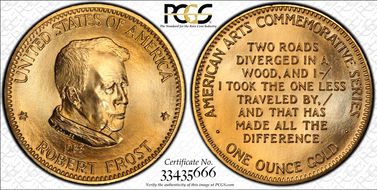 1983 AV Medal Robert Frost MS68