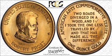 1983 AV Medal Robert Frost MS68