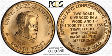 1983 AV Medal Robert Frost MS68