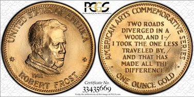 1983 AV Medal Robert Frost MS68