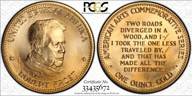 1983 AV Medal Robert Frost MS68