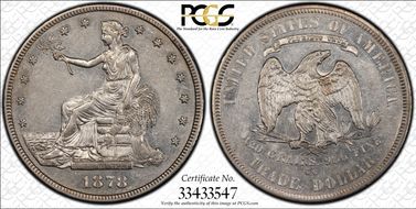 1878-CC T$1 Trade AU55