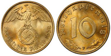 1938-F 10 Pfg J-364 MS66