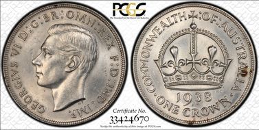 1938 Crown KM-34  Ag MS62