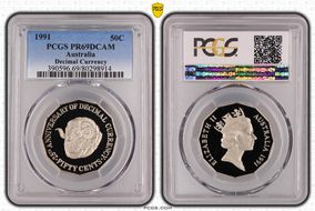 1991 50C Decimal Currency CuNi PR69DCAM