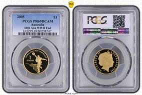 2005 $1 End of WWII - Dancing Man Al-Bronze PR69DCAM