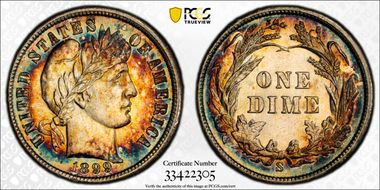 1899-S 10C AU58+ 