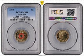 2015 $2 Lest We Forget Colorized MS64