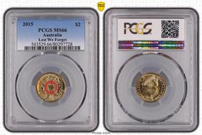 2015 $2 Lest We Forget Colorized MS66